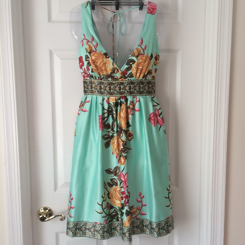 Forever 21 Seafoam Floral Dress